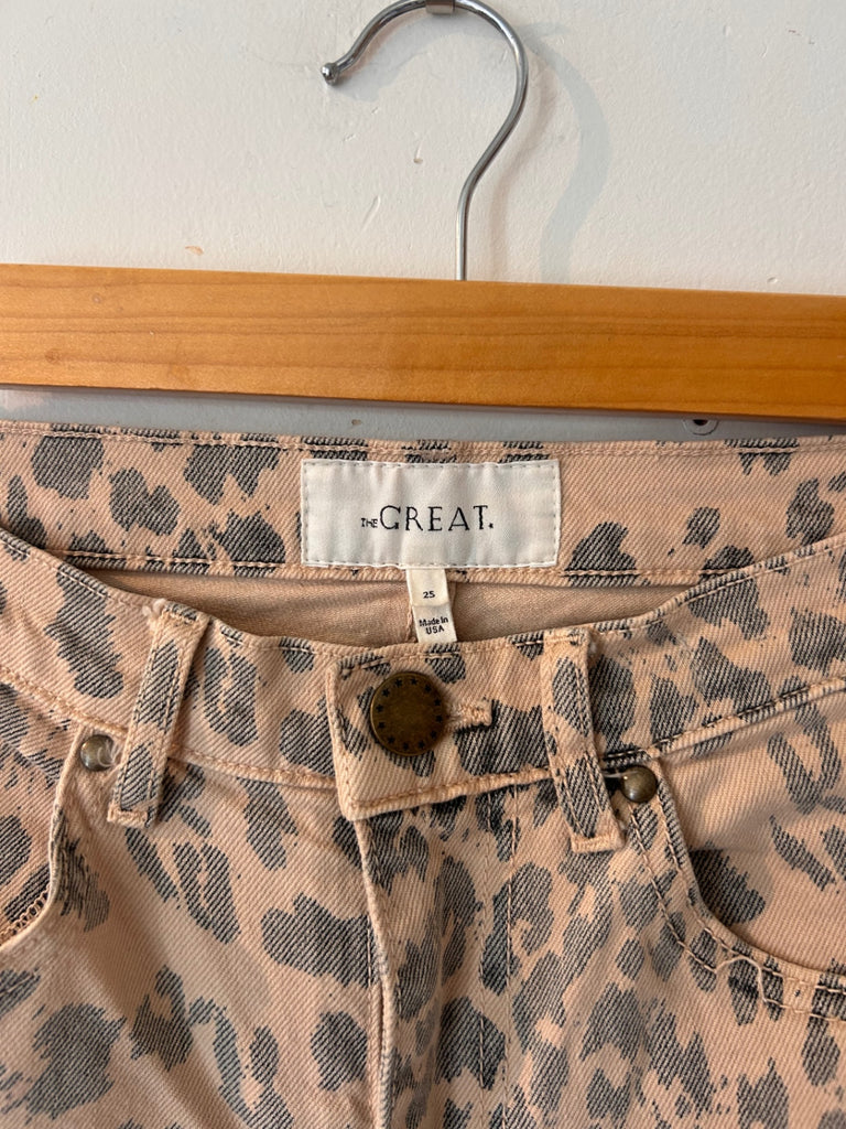 LOOP - The Great. Leopard Print Flare Jeans, Sz. 25 (#54)