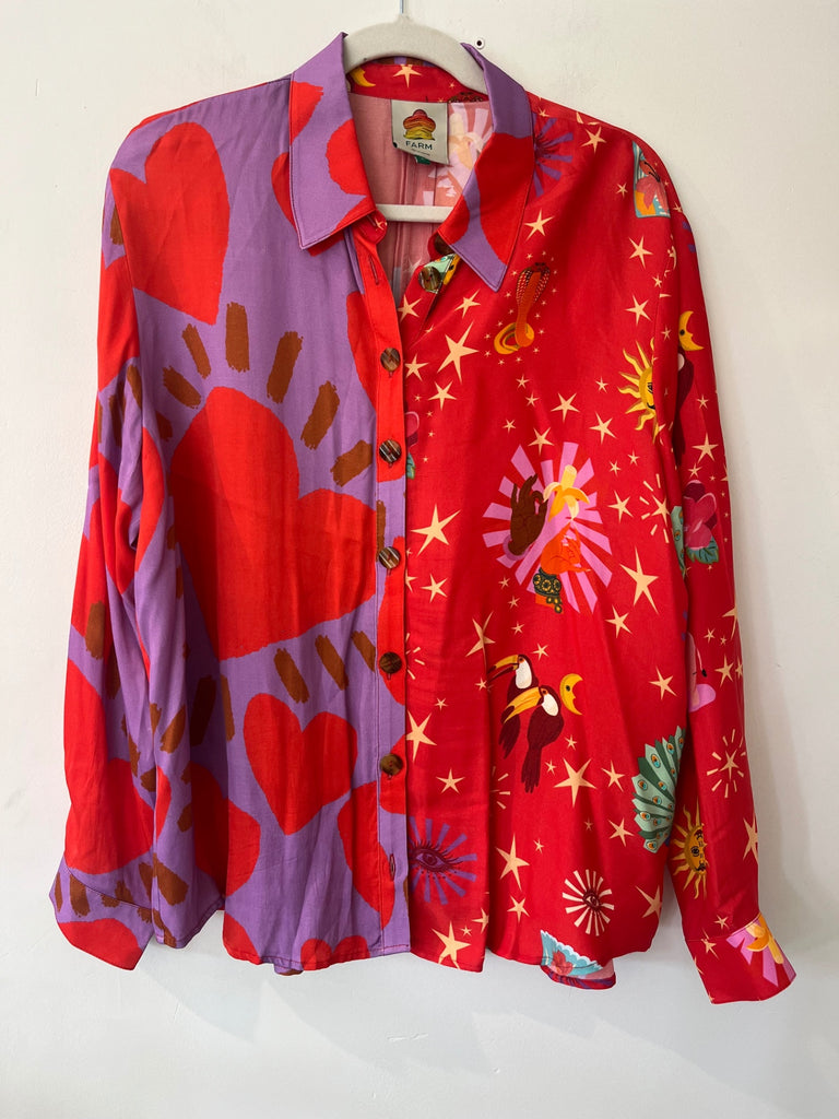 LOOP- Farm Rio Button Down, Sz L (#419)