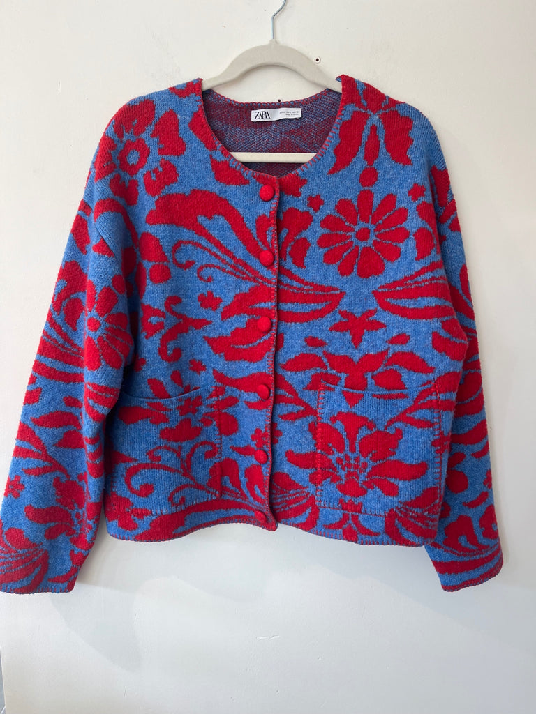 LOOP - Zara Floral Sweater, Sz M (#419”