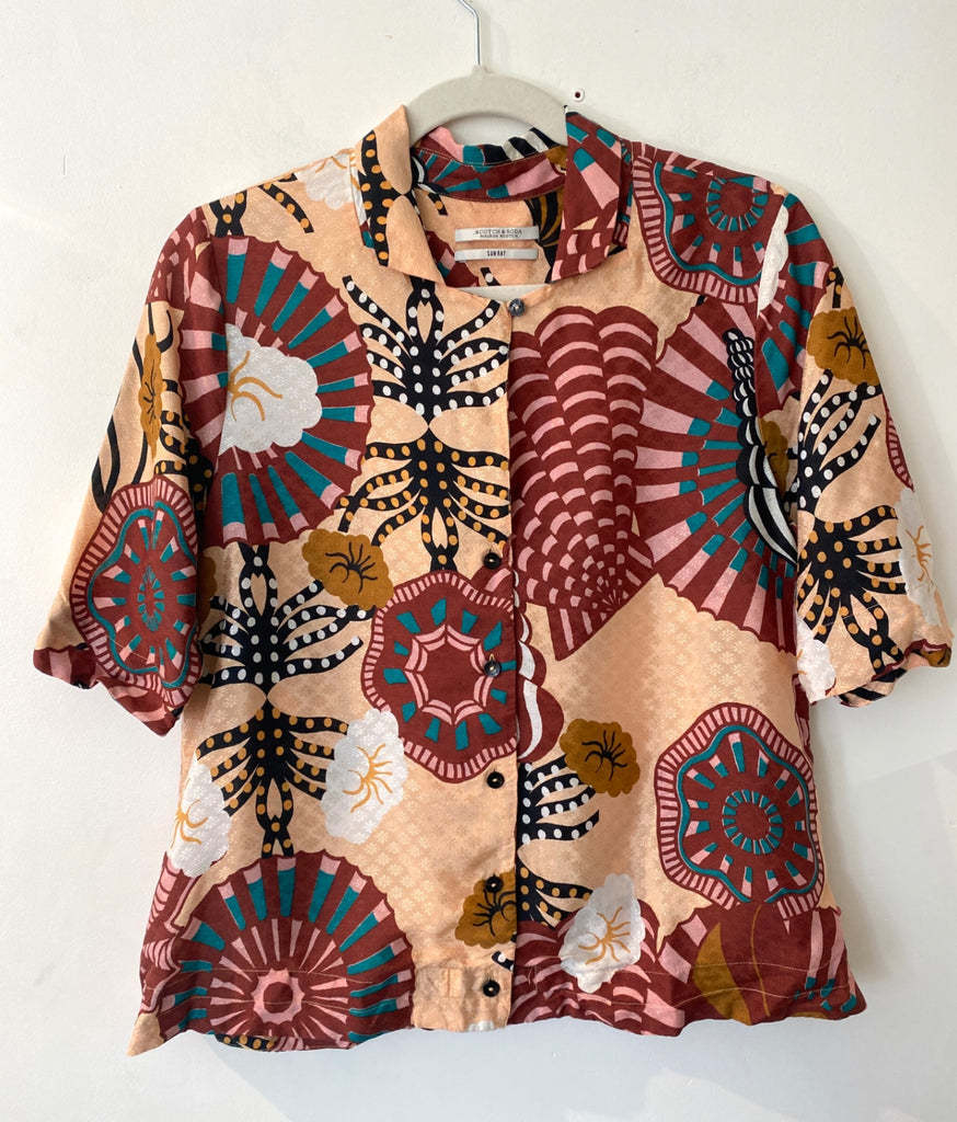 LOOP - Scotch & Soda Floral Print Top, Sz M  (#356)