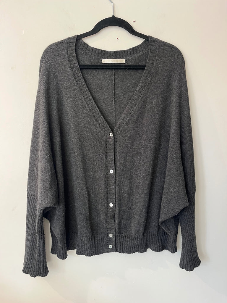 LOOP - Erica Tanov Charcoal Cardigan, Sz L (#414)