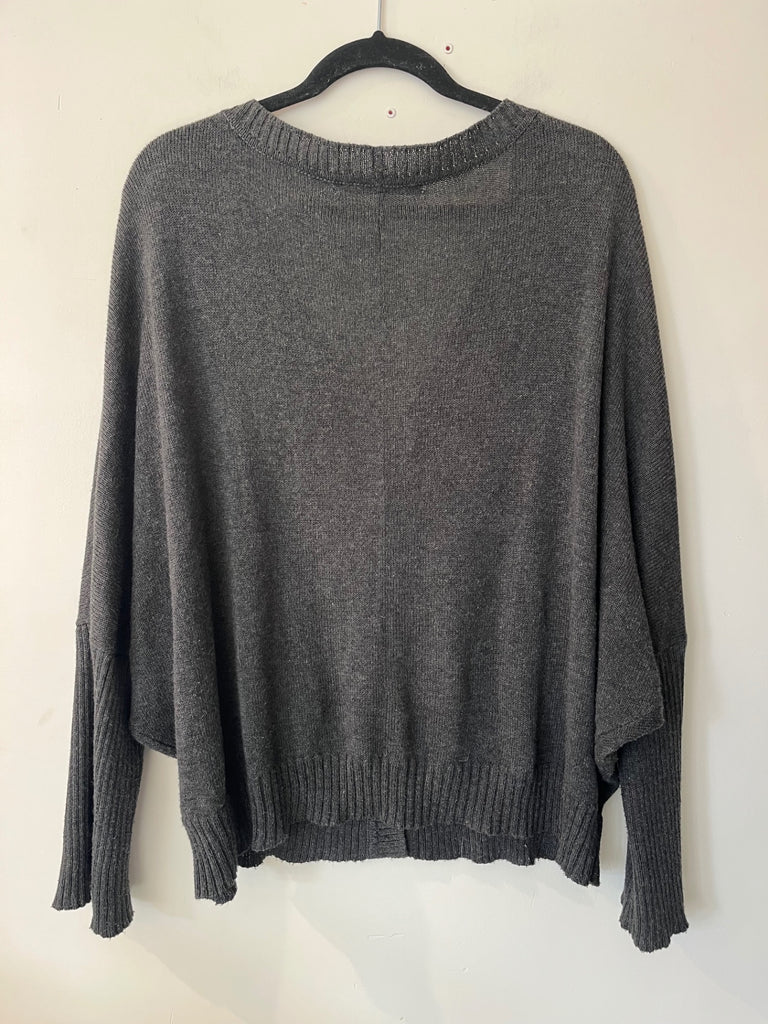 LOOP - Erica Tanov Charcoal Cardigan, Sz L (#414)