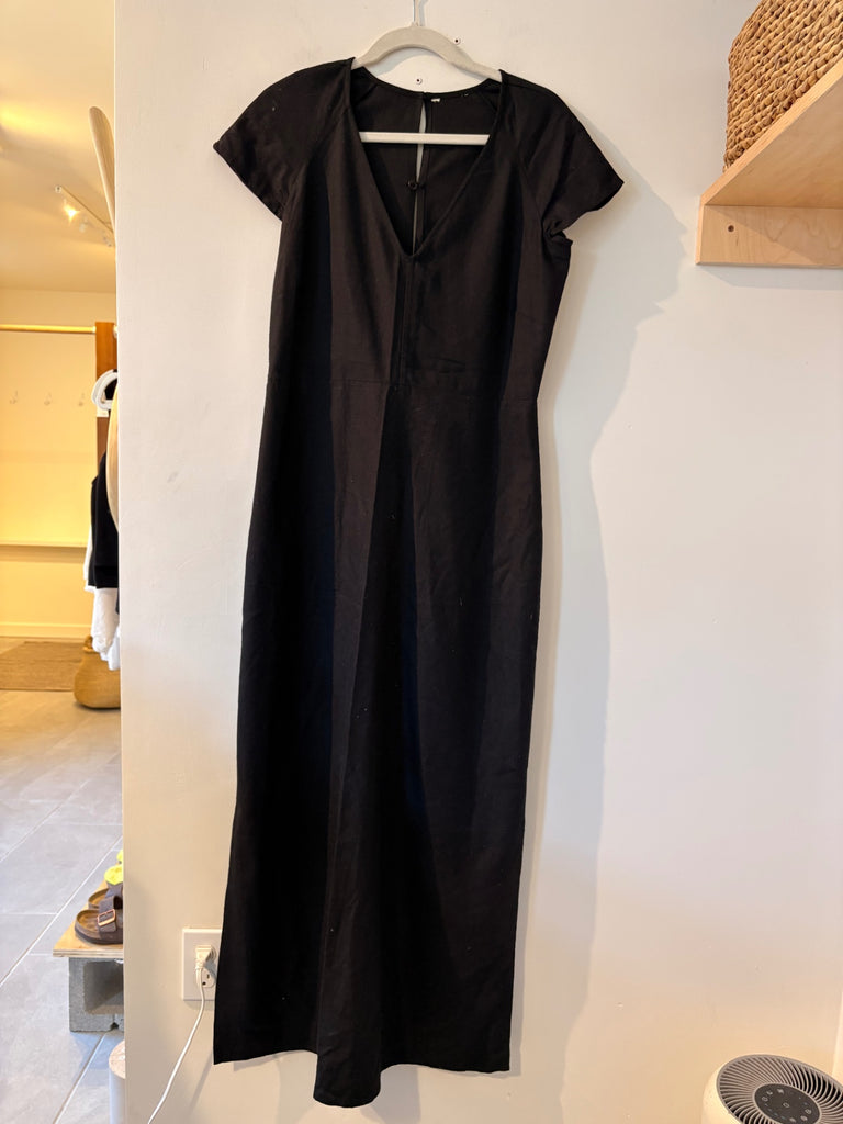 LOOP - Ali Golden Silk Dress Black, Sz M (#26)