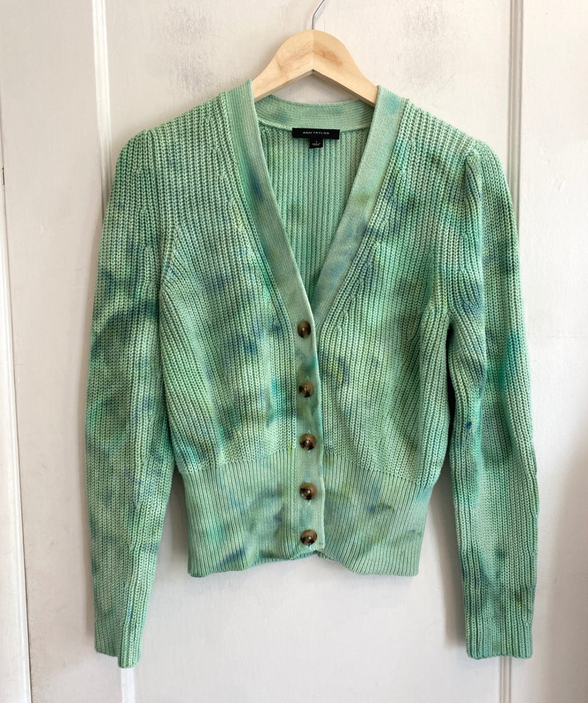 Hipcheck - Ice Dyed Cotton Cardigan, Ann Taylor, Sz S