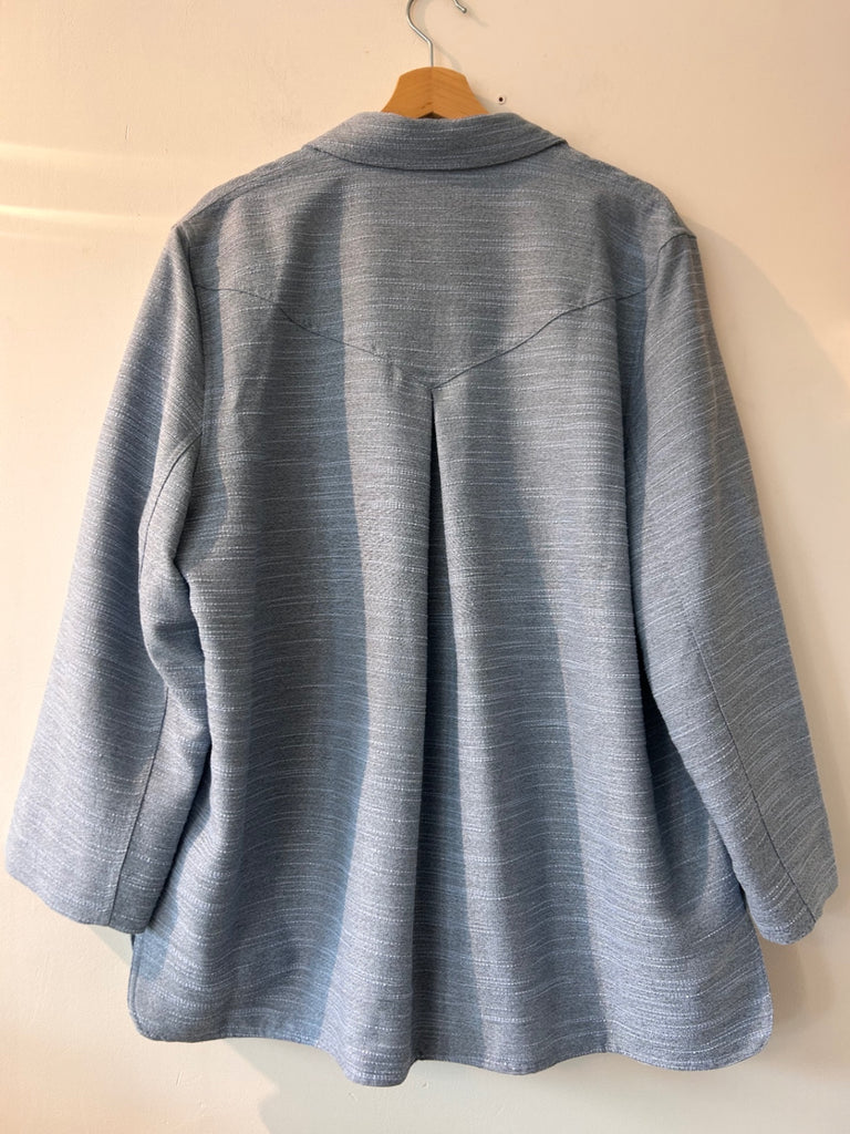 LOOP - Ganni Slub Linen Shirt Jacket in Heather, Sz 42, NEW! (#413)