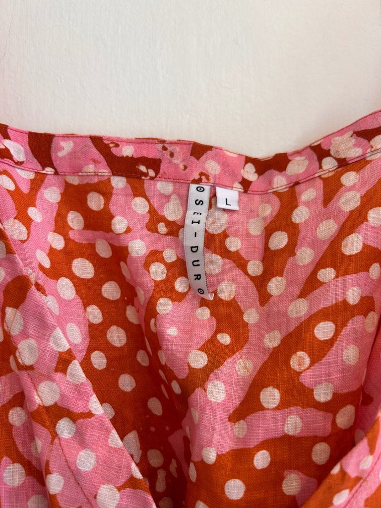 LOOP - Osei Duro Linen Wrap Dress, Sz. L (#413)