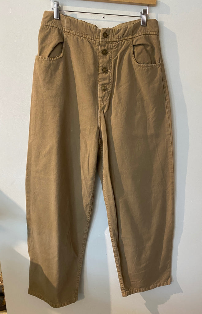 LOOP - Nili Lotan Wide-Leg Khaki Pants, Sz 12  (#413)
