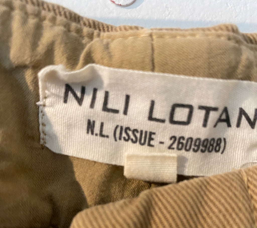 LOOP - Nili Lotan Wide-Leg Khaki Pants, Sz 12  (#413)