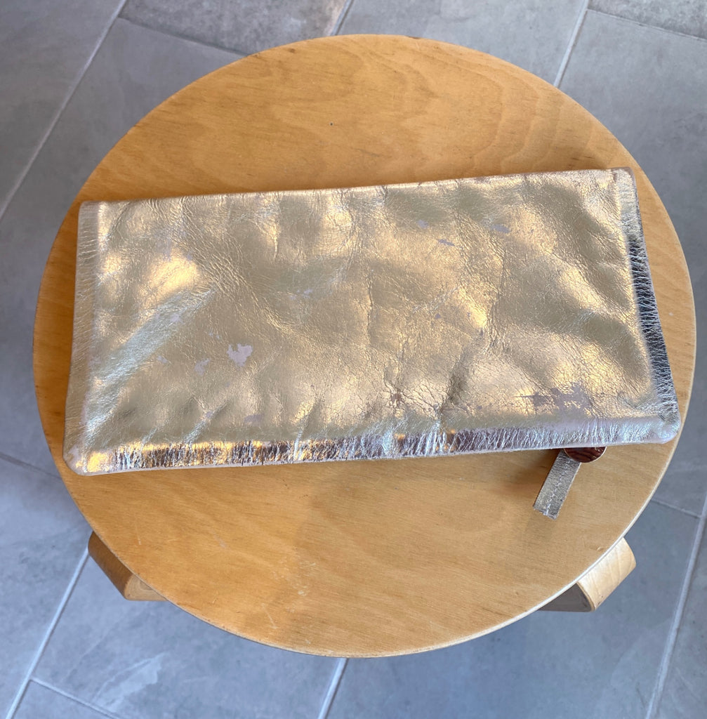 LOOP - Clare V Gold Metallic Clutch (#426)