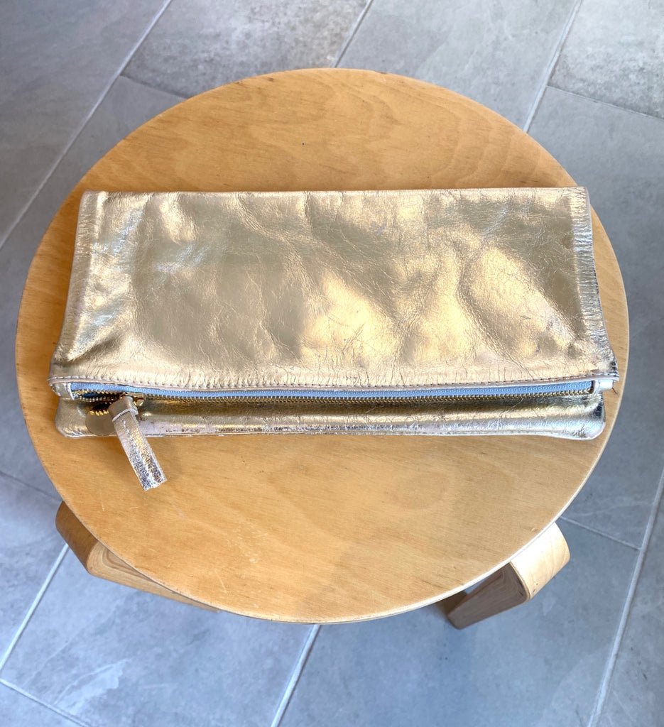 LOOP - Clare V Gold Metallic Clutch (#426)