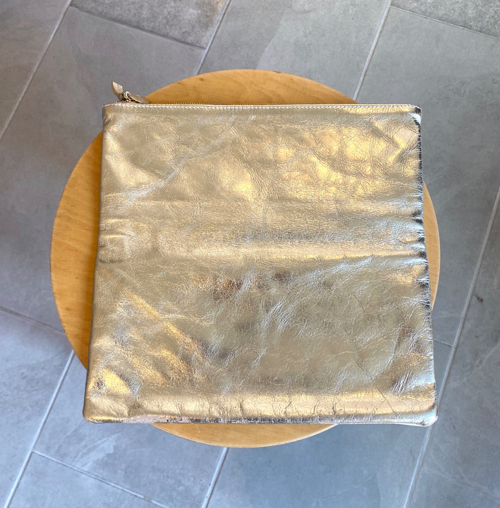 LOOP - Clare V Gold Metallic Clutch (#426)