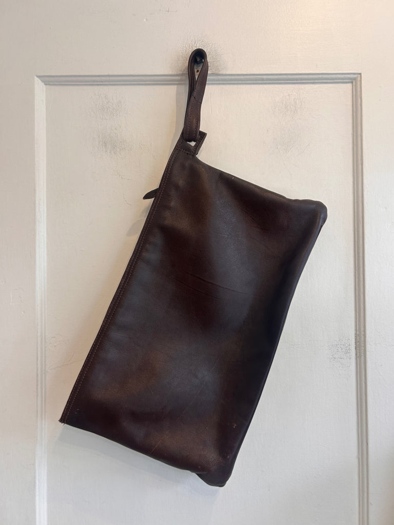LOOP - Vintage Brown Leather Clutch (#473)