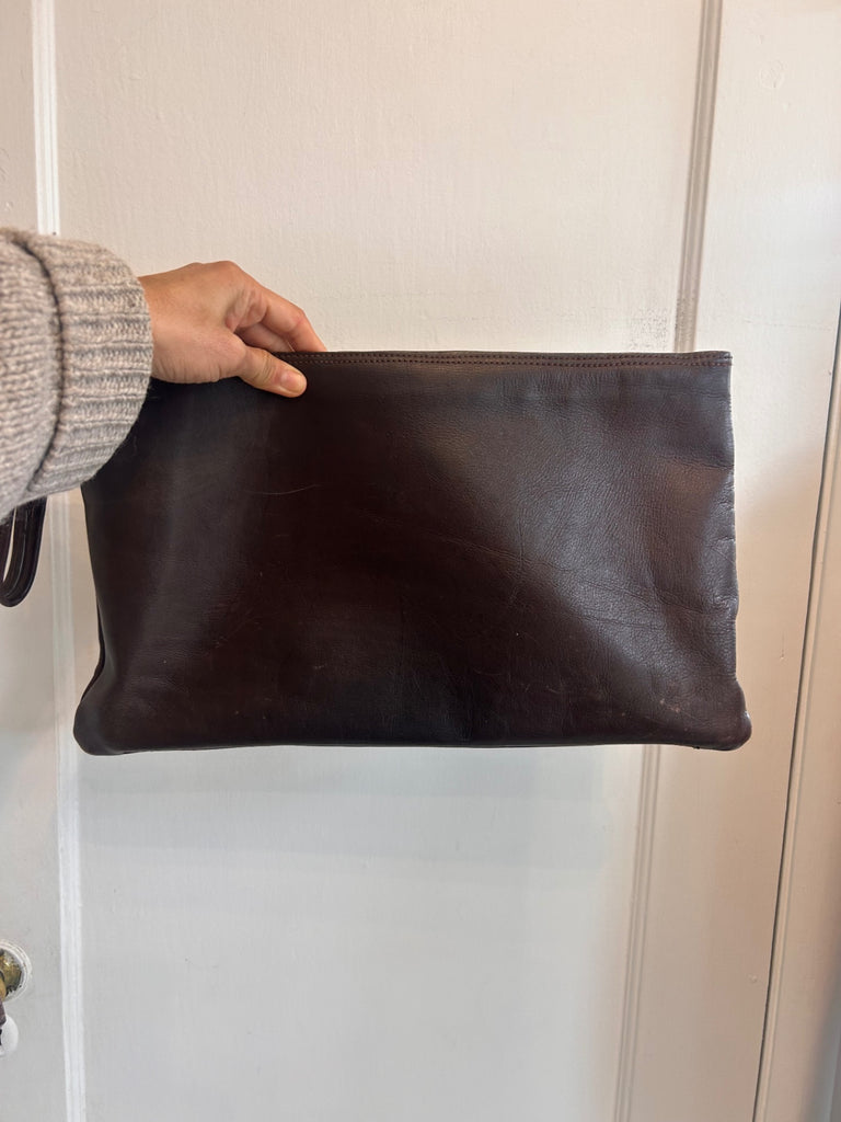 LOOP - Vintage Brown Leather Clutch (#473)