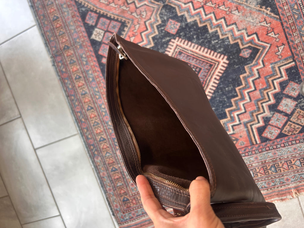 LOOP - Vintage Brown Leather Clutch (#473)