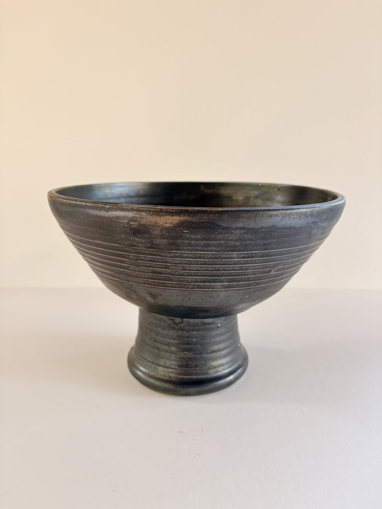 Jessie Williams Pedestal Bowl, Matte Black, C