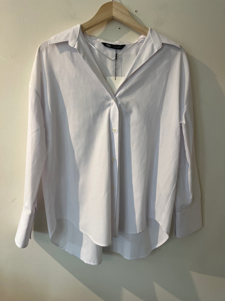 LOOP - Zara White Blouse, Sz S (#37)