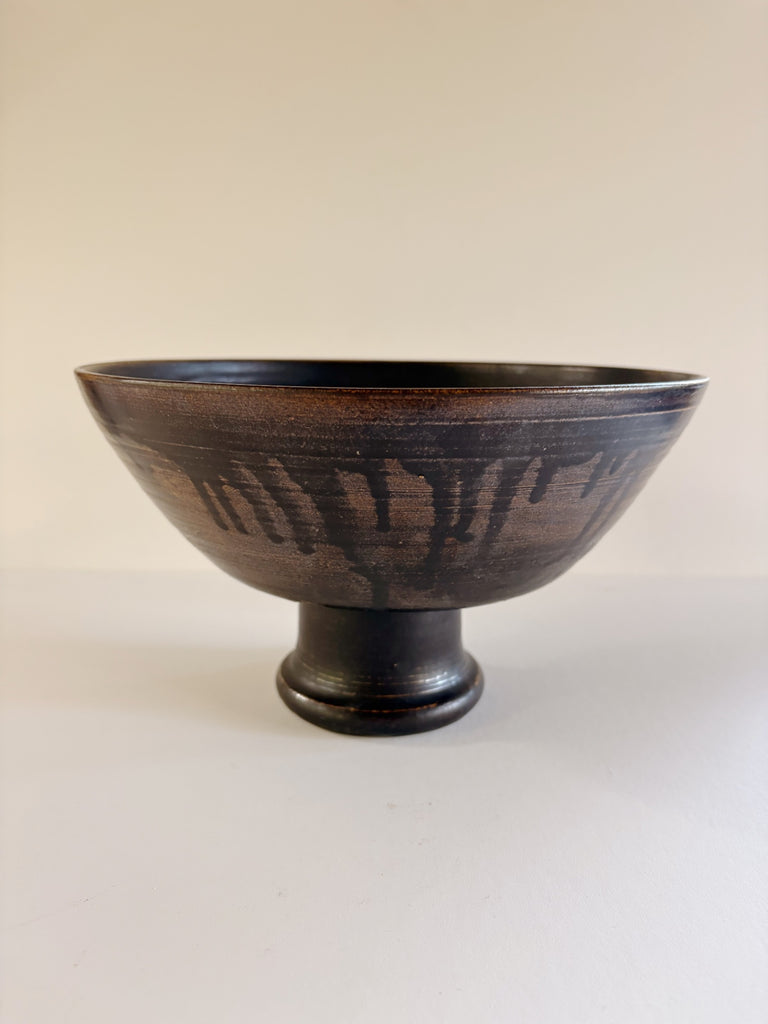 Jessie Williams Pedestal Bowl, Matte Black, A