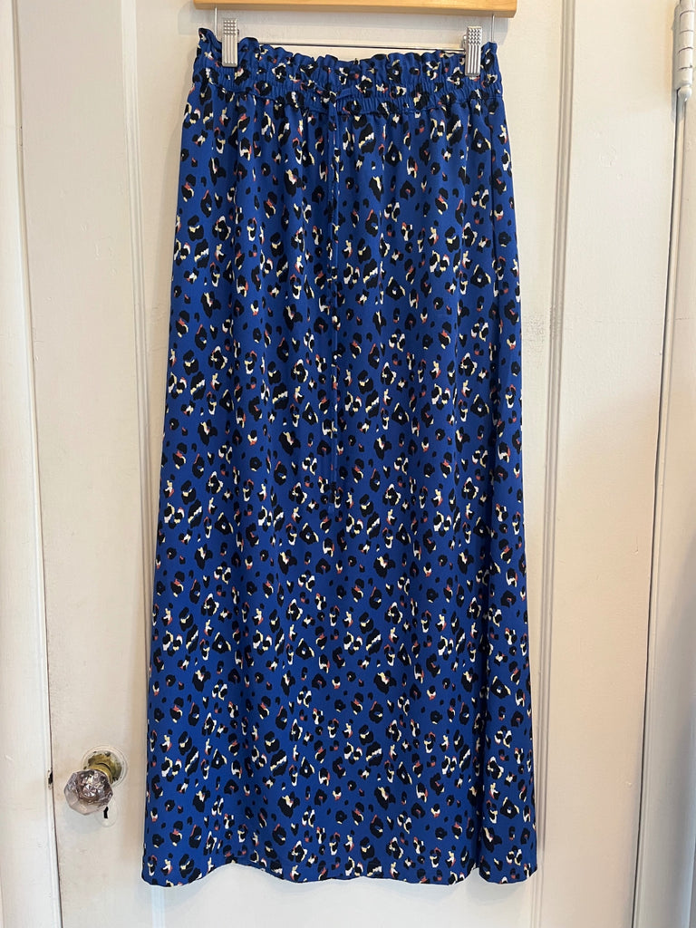 LOOP - Hema Blue Leopard Skirt, Sz S, (#37)