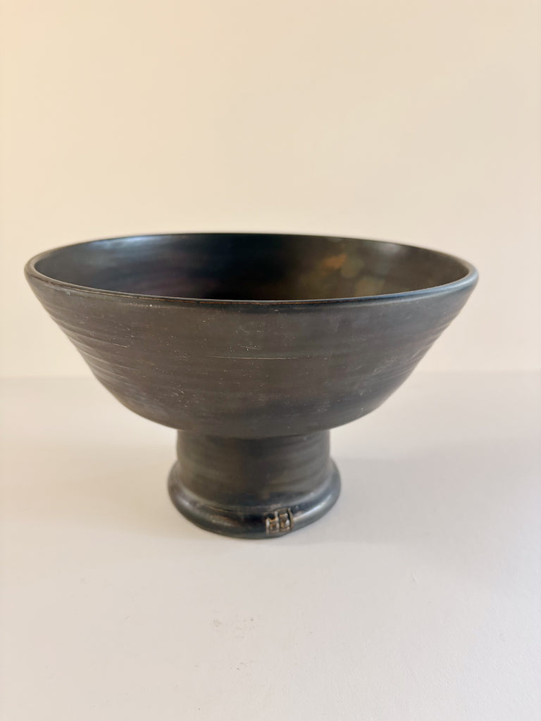 Jessie Williams Pedestal Bowl, Matte Black, B