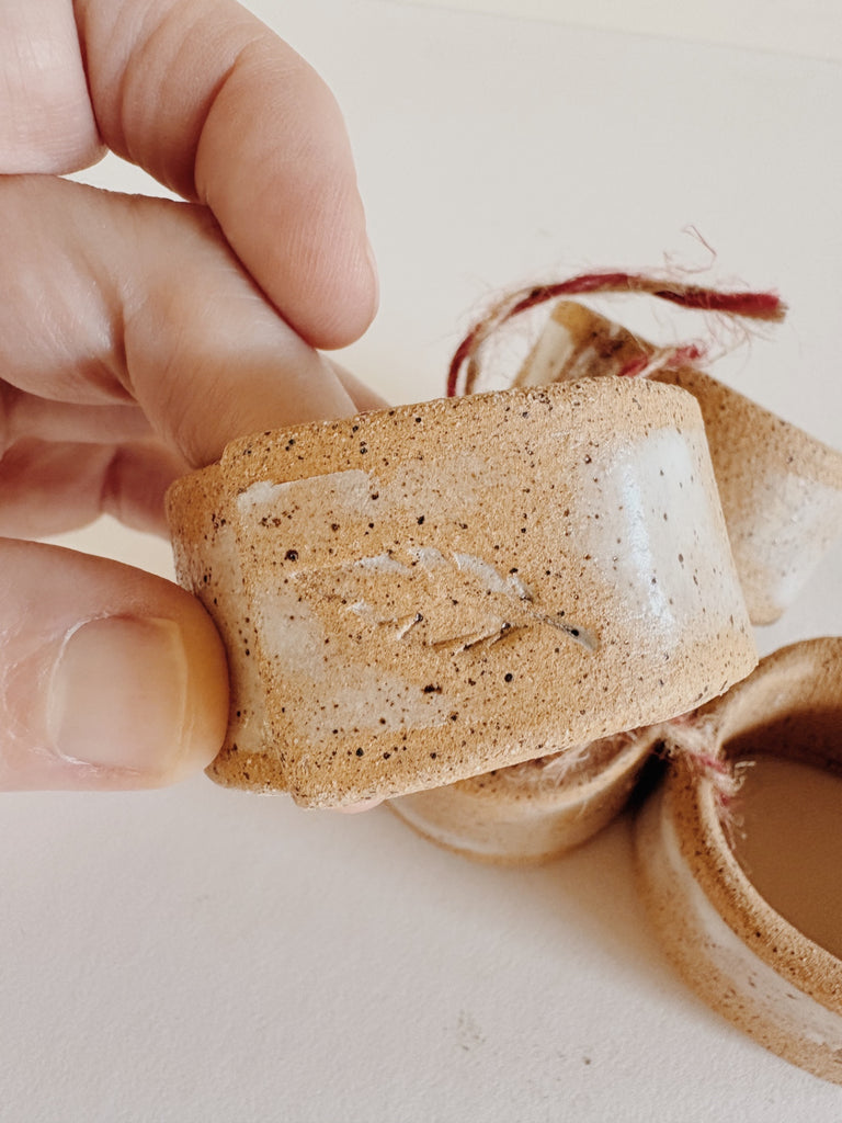 Off Kilter Ceramic Napkin Rings, set of 4