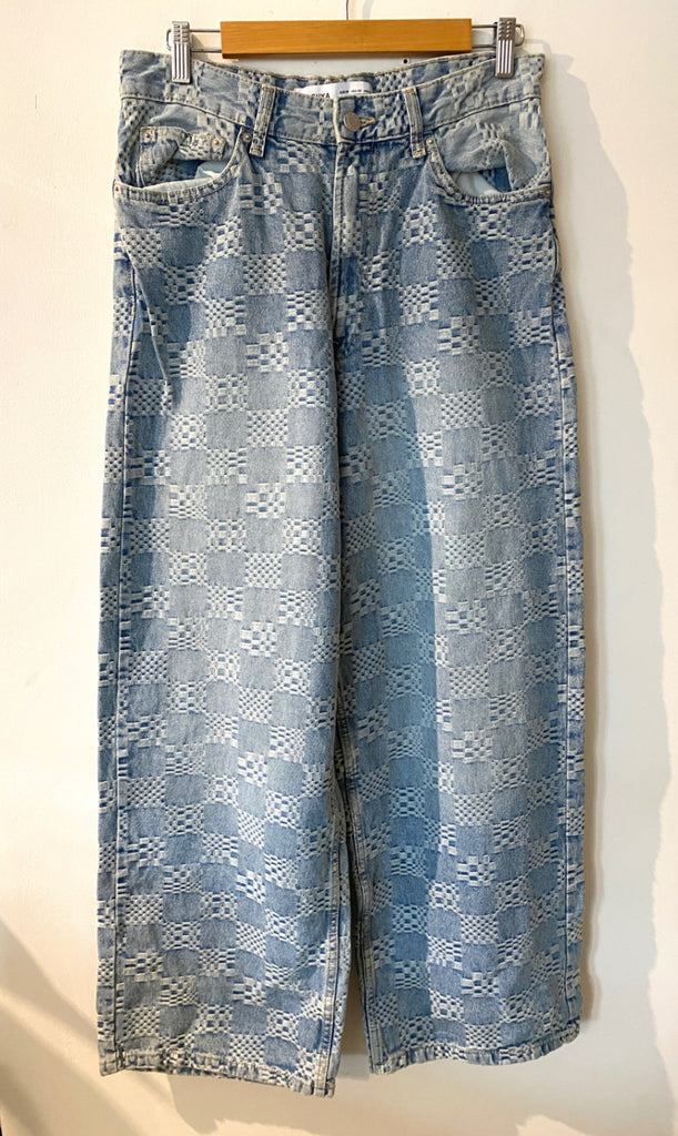 LOOP - Bershka Wide-Leg Jacquard Jeans, Sz 30 (#321)