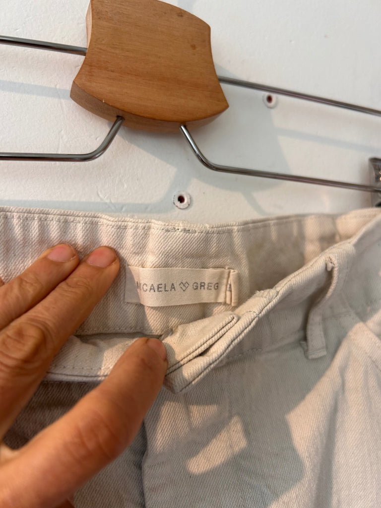 LOOP - Micaela Greg Cream Pants, Sz. L (#1)