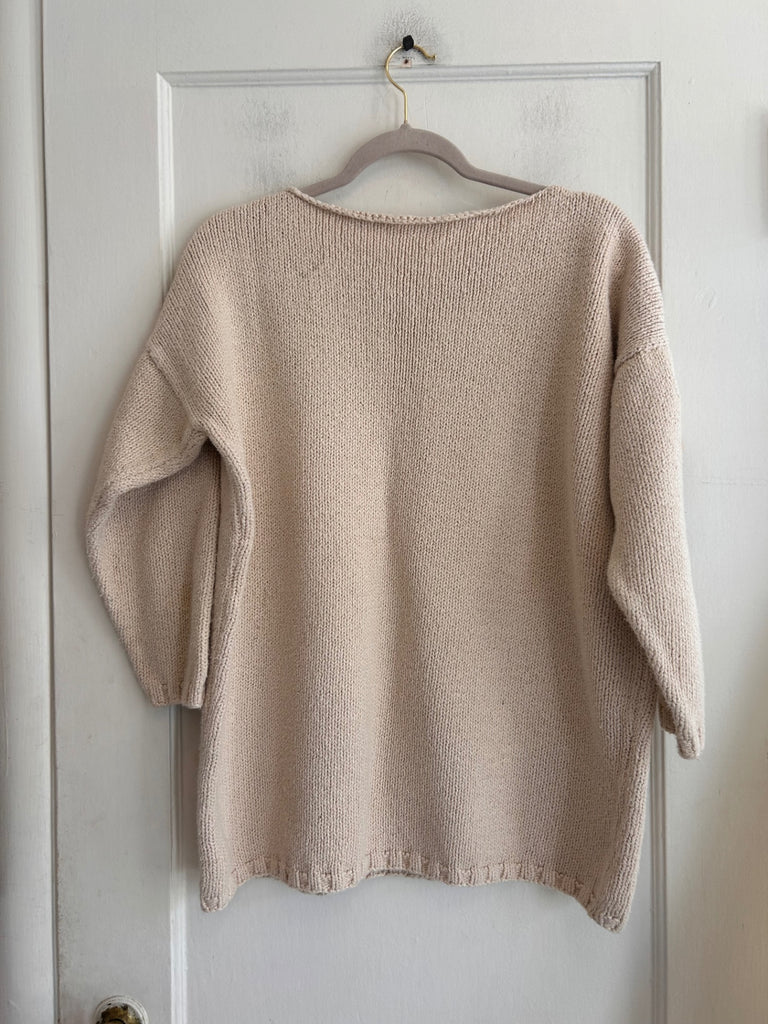LOOP - Cream Cotton Sweater, Sz ~M (#1)
