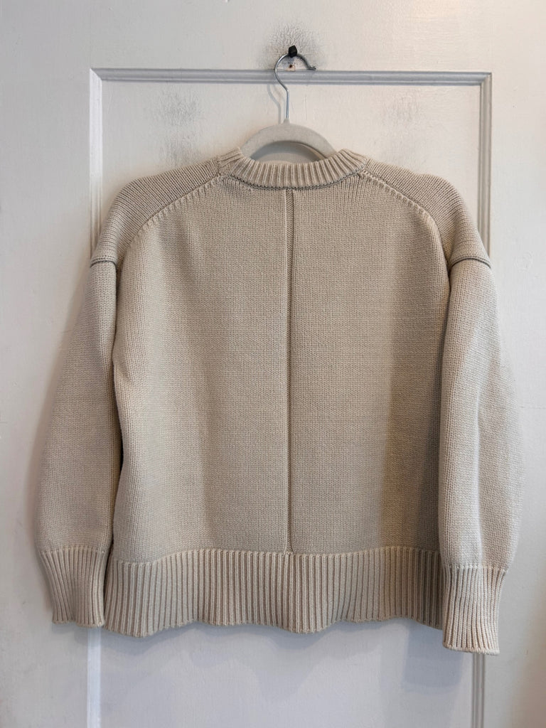LOOP - Hacikis 160 Cream Crew Neck Boxy Sweater, Sz ~S/M (#1)