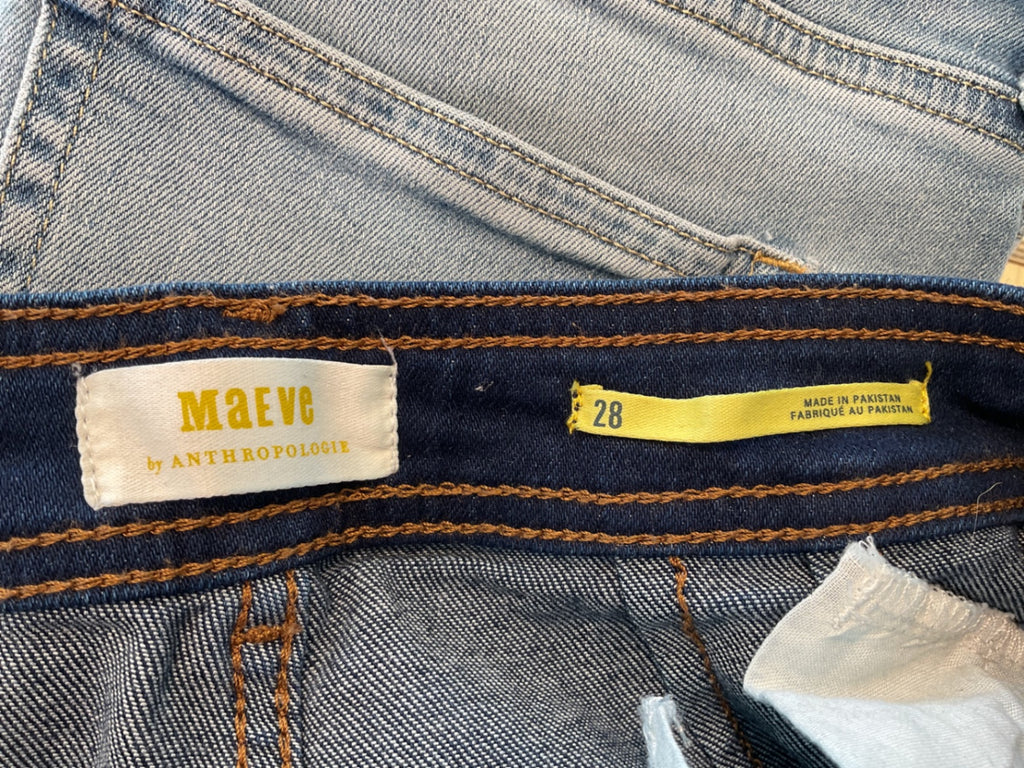 LOOP - Maeve by Anthropologie Dark-Wash Straight Leg Jeans, Sz 28 (#1)