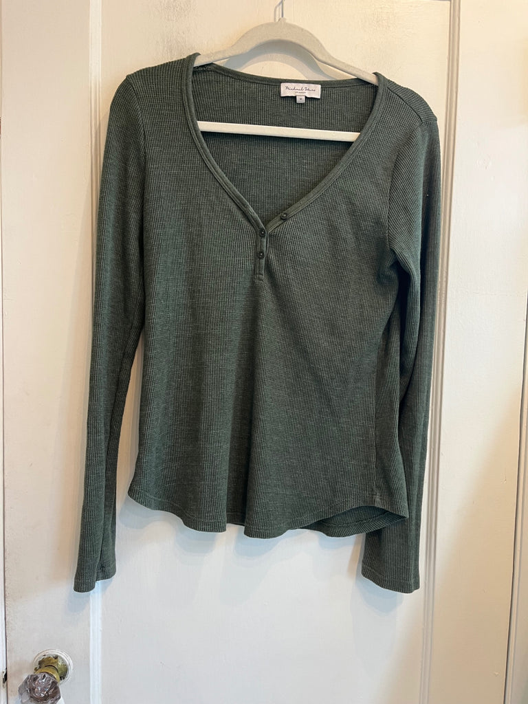 LOOP - Michael Stars Waffle Knit Henley, Sz M (#287)