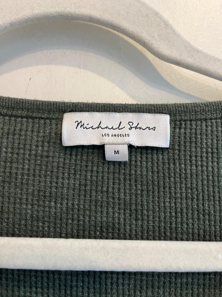 LOOP - Michael Stars Waffle Knit Henley, Sz M (#287)