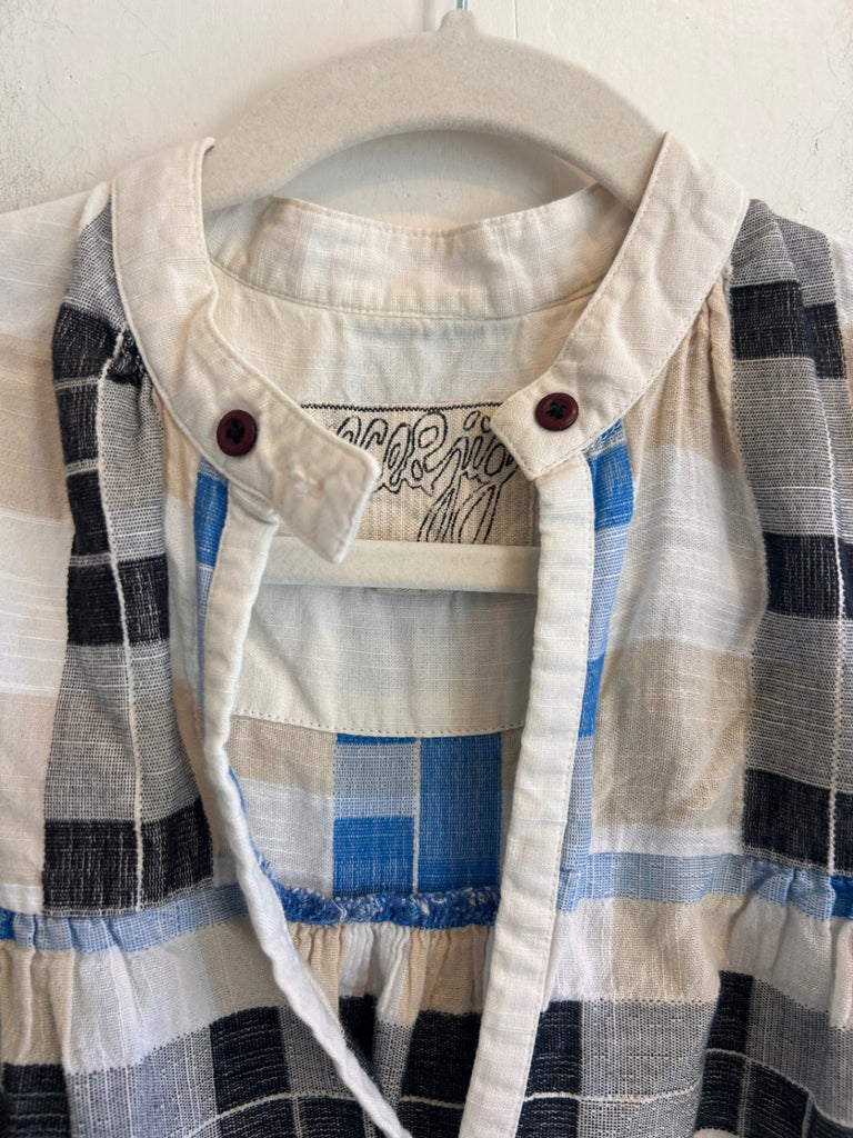 LOOP - Ace and Jig Blue Checkered Top, Sz. M (#248)