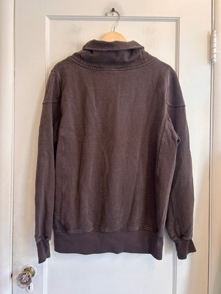 LOOP - Jungmaven Dark Brown Button Neck Sweatshirt, Sz. M (#248)