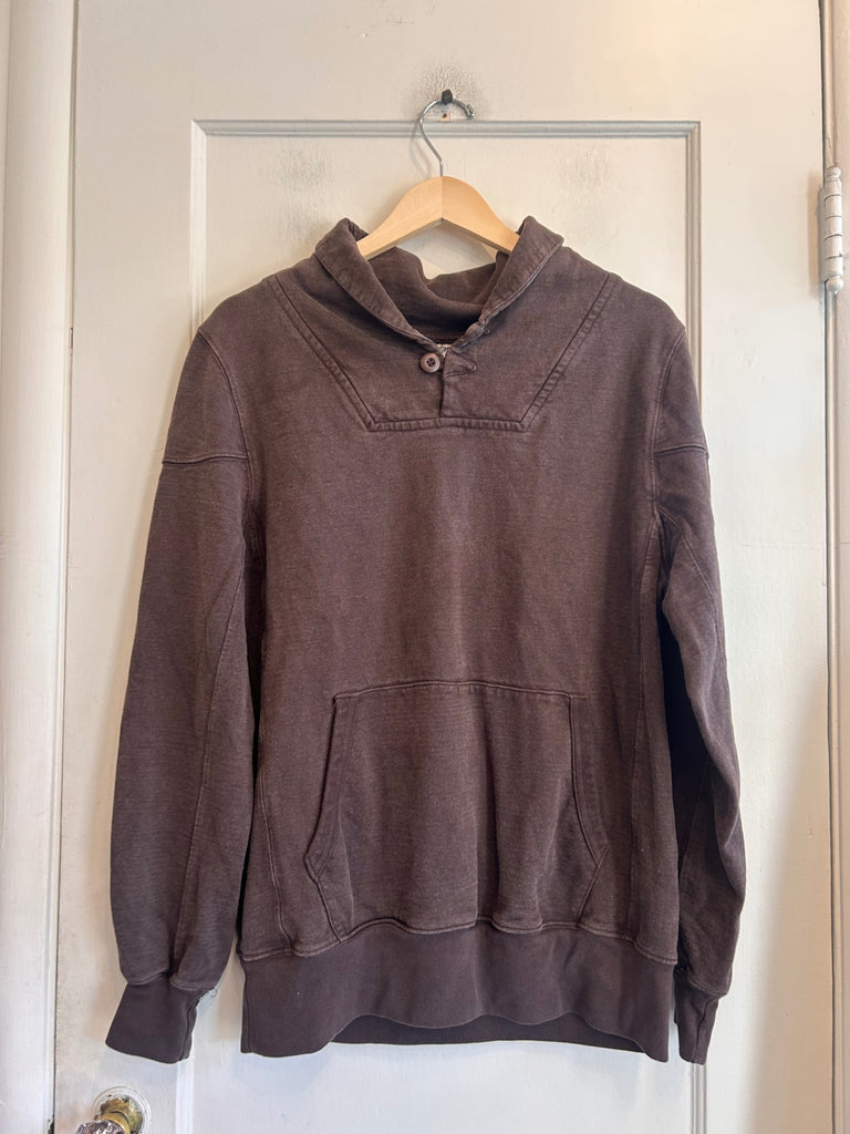 LOOP - Jungmaven Dark Brown Button Neck Sweatshirt, Sz. M (#248)