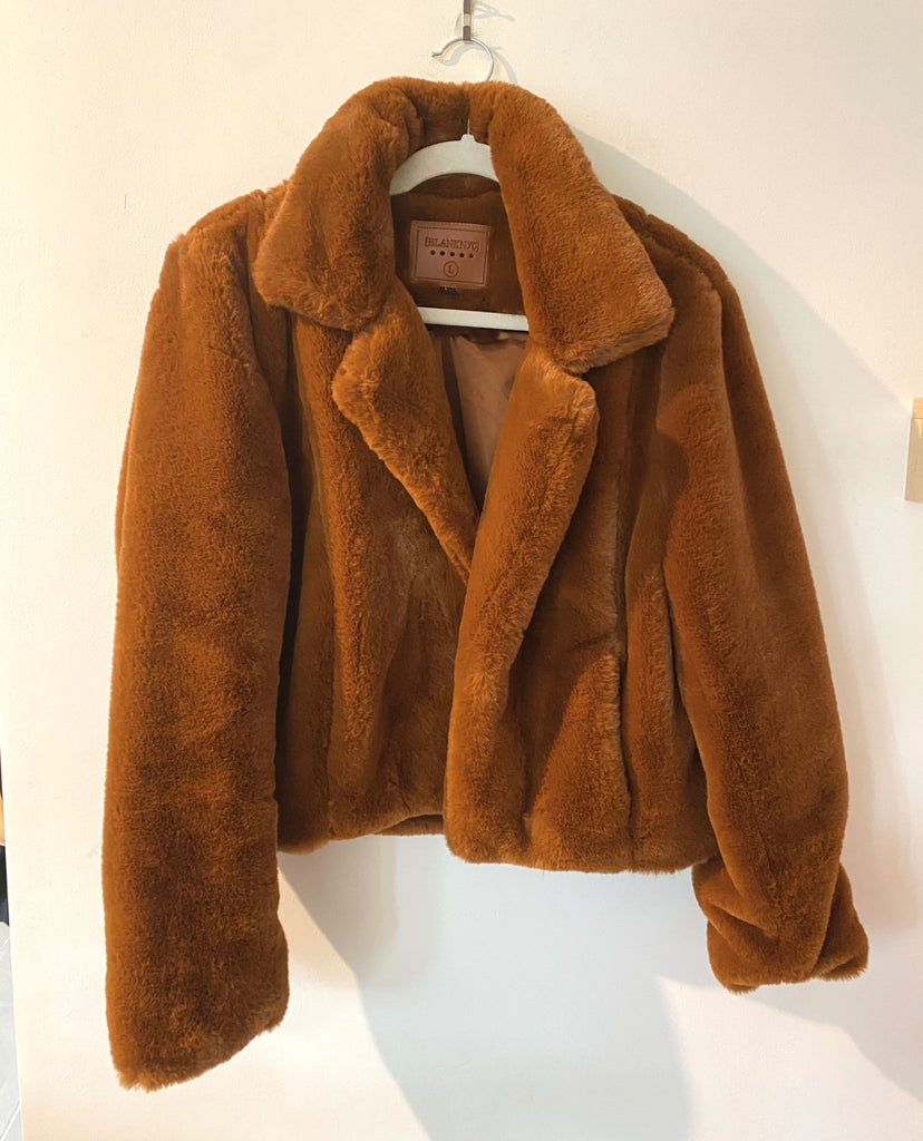 LOOP - Blank NYC Faux Fur Cropped Jacket, Sz L (#99)
