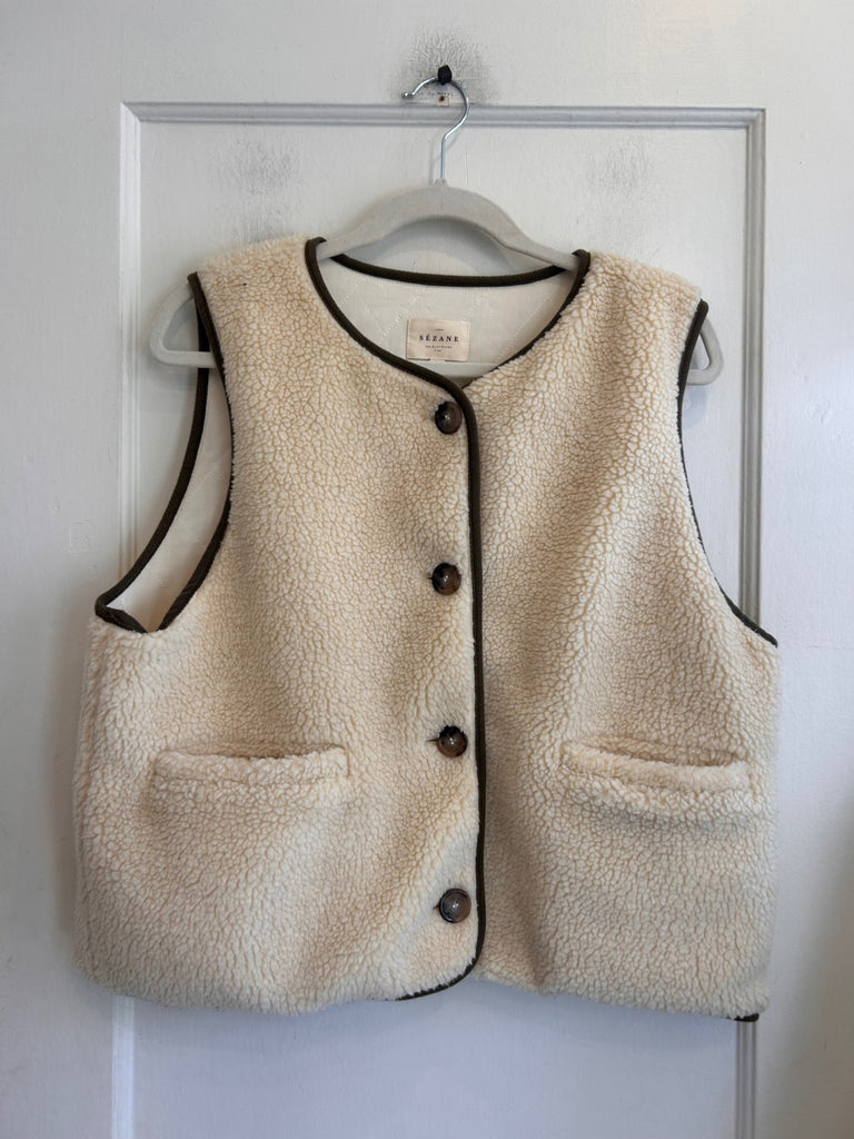 LOOP - Sezane Sherpa Vest, Sz 44 (#477)