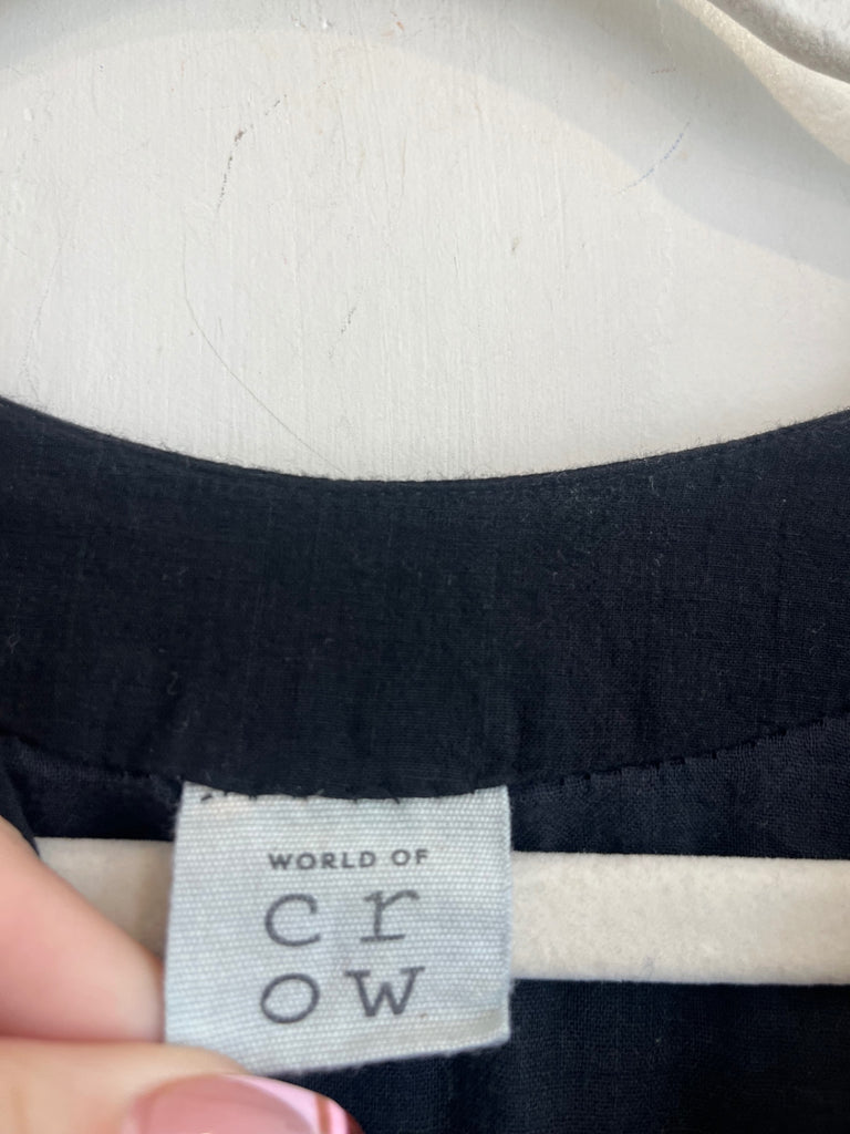 World of Crow Black Cotton Dress, (#321)