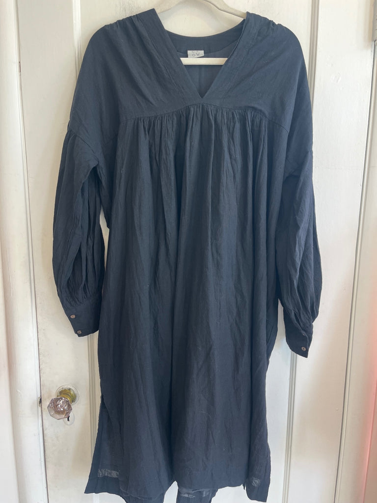 World of Crow Black Cotton Dress, (#321)