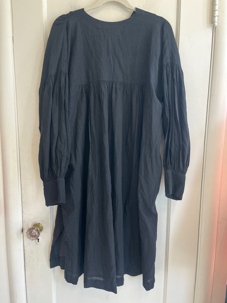 World of Crow Black Cotton Dress, (#321)