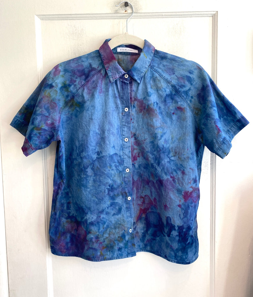 Hipcheck - Ice Dyed Cotton Chambray Shirt, Everlane, Sz M