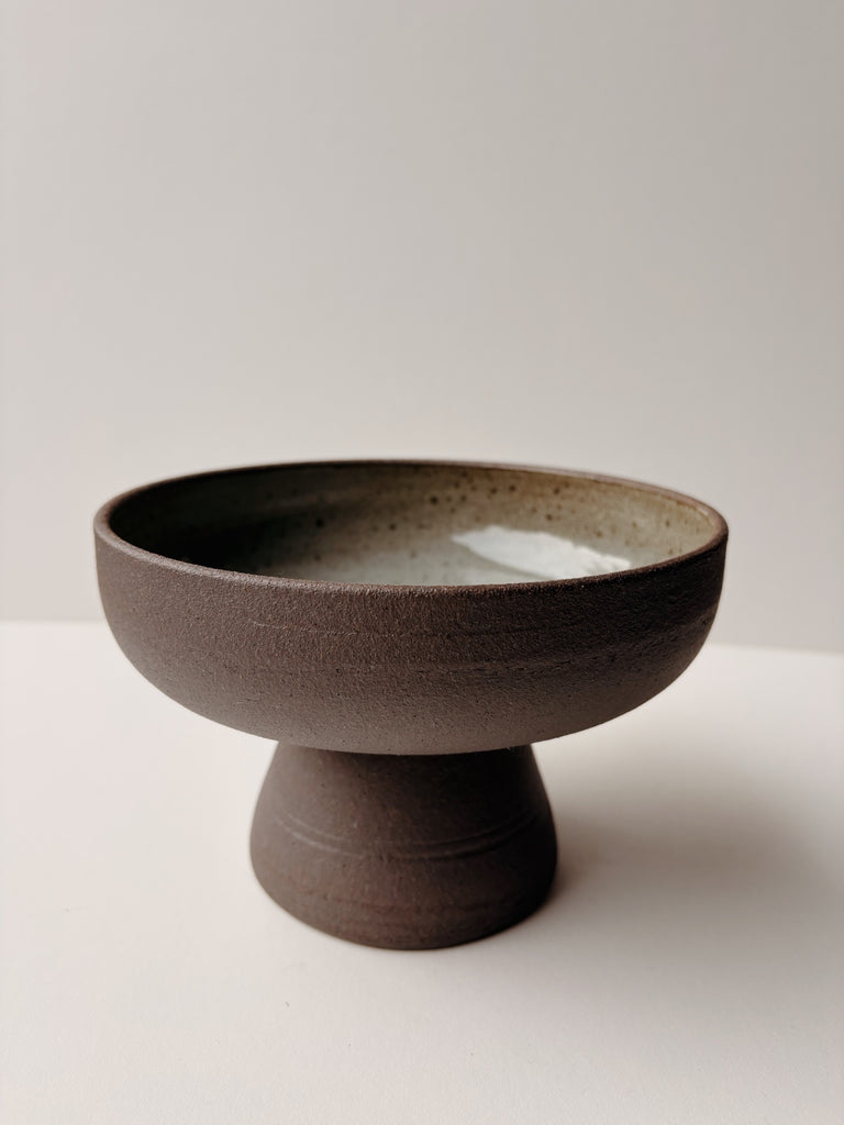 Coastline Ceramics Pedestal Bowl, Dark