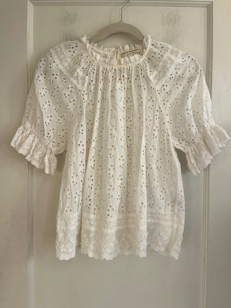 LOOP - Ulla Johnson  Eyelet Blouse, Sz 2 (#130)
