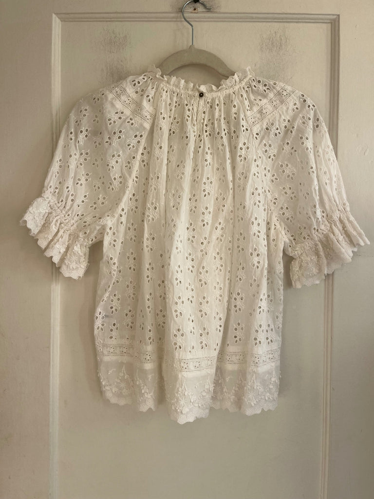 LOOP - Ulla Johnson  Eyelet Blouse, Sz 2 (#130)