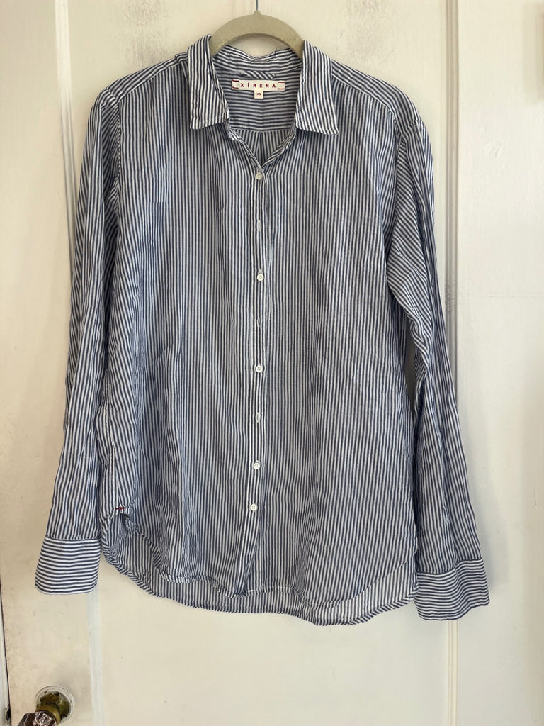 LOOP - Xirena Cotton Striped Shirt, Sz XS (#130)