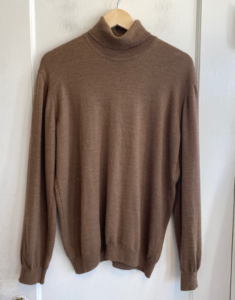 LOOP - Sand Turtleneck Wool Sweater, Sz XXL (#224)