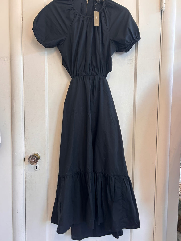 black plus size black tie dress Final Sale Plus Size Shiny Faux Wrap Gown with Slit in Black main image 0