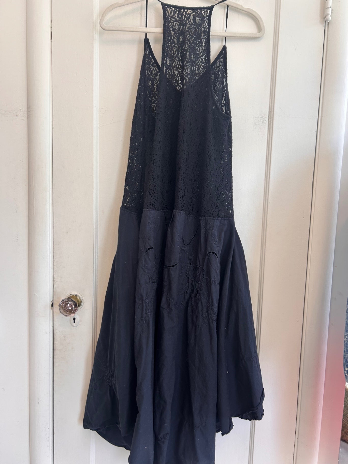 lace dress with pearls Eva Hand Beaded Pearl & Lace Maxi Dress - White
