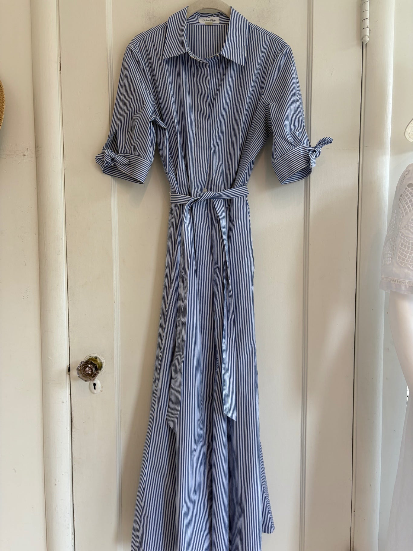 calvin klein blue and white striped dress Striped Tie Calvin Klein Blue White Striped Dress Calvin Klein Cotton Striped Shirtdress Macy's