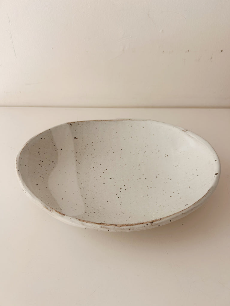 Colleen Hennessey - Oval Bowl, Glossy White / Grey, B