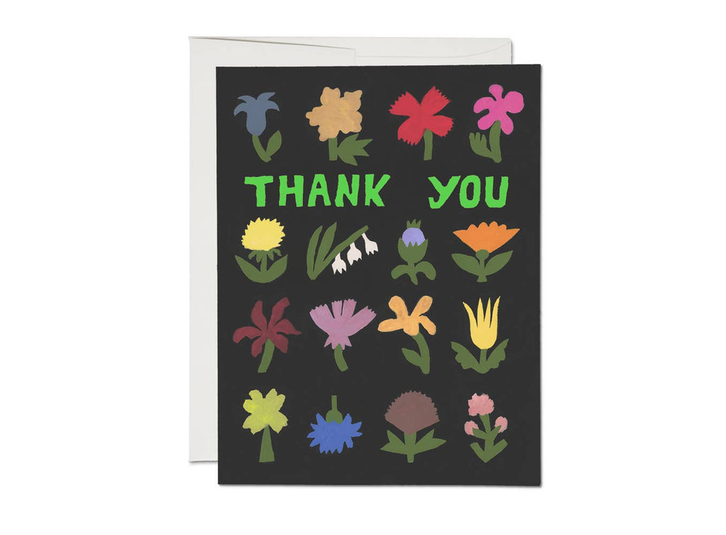 Red Cap Cards - Little Flowers thank you greeting card: Singles